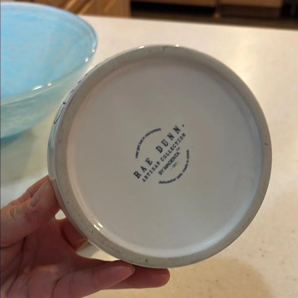 Catitude Ceramic Pet Bowl - White and Blue